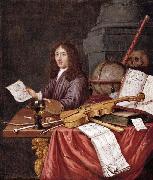 Evert Collier Self-Portrait with a Vanitas Still life oil